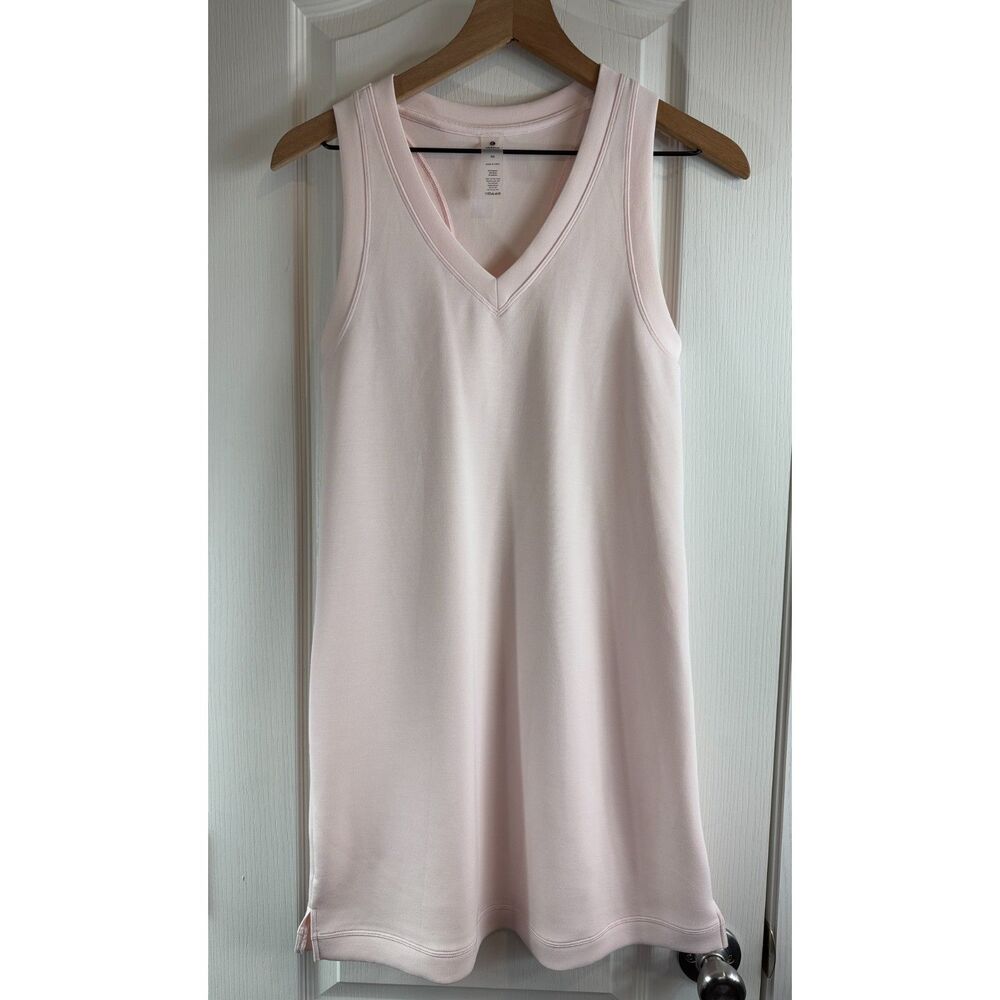 Colorfulkoala Women's V-Neck Racerback Tank Dress Light Pink Athleisure Size XS
